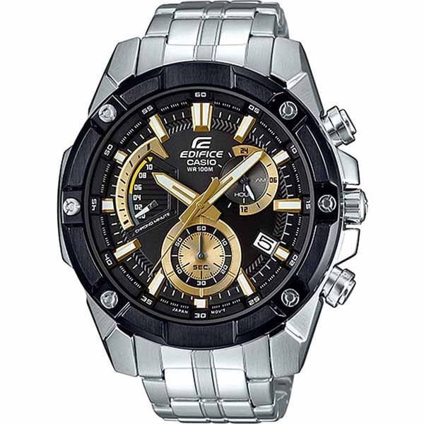 Casio Casio Edifice EFR-559DB-1A9 EFR EFR-559DB-1A9 кварцевые мужские часы черный циферблат, браслет нержавеющая сталь — вид спереди