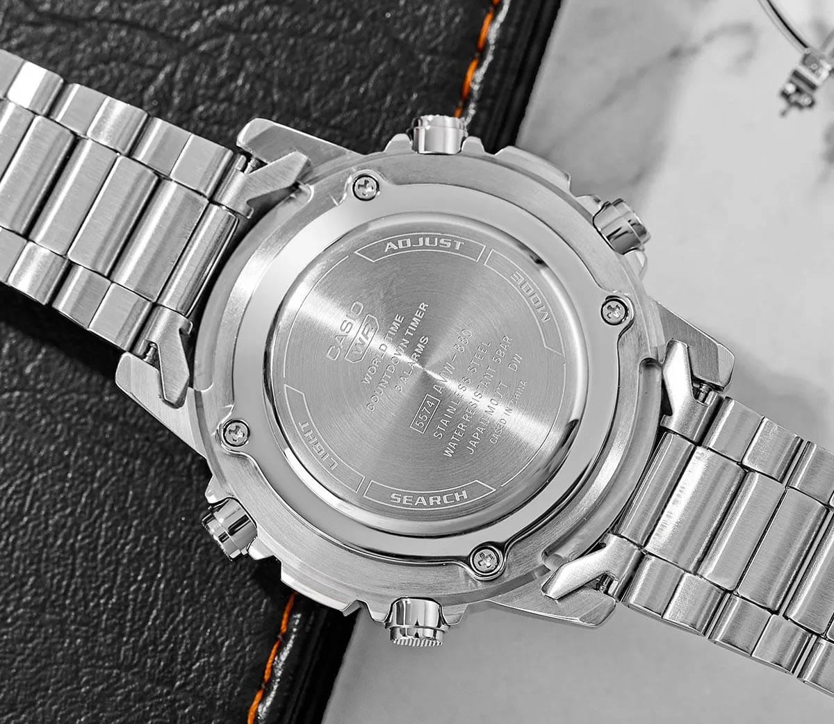 Casio Casio Collection AMW-880D-3AVDF (AMW-880D-3A), collection япония мужские часы на браслете нержавеющая сталь боковой вид