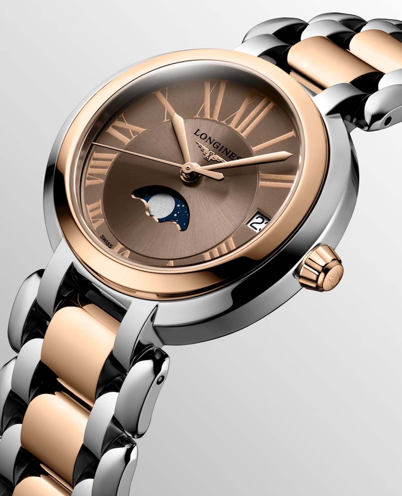 Longines Longines PrimaLuna L8.115.5.61.7 женские часы коричневый циферблат на запястье