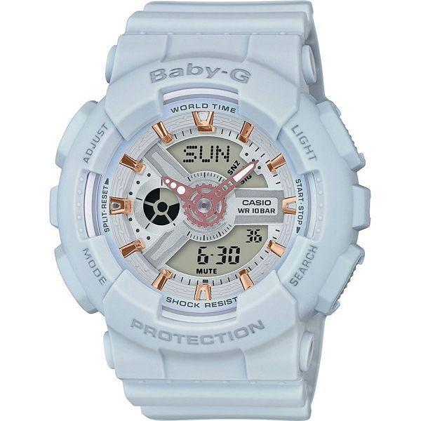 Casio Casio Baby-G BA-110GA-8A  BA-110GA-8A кварцевые женские часы голубой циферблат, браслет пластик — вид спереди