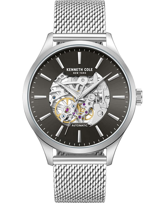 Kenneth Cole Kenneth Cole Automatic KCWGY0064102  KCWGY0064102 механические мужские часы черный циферблат, браслет нержавеющая сталь — вид спереди