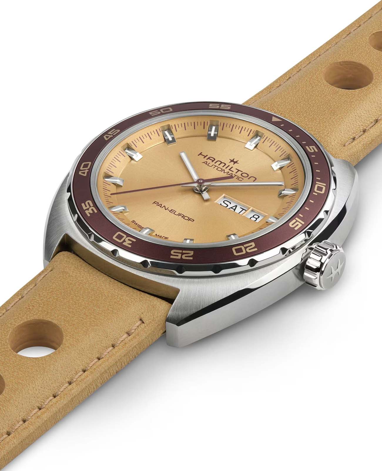 Оригинальные часы Hamilton Hamilton American Classic Pan Europ Day Date Auto H35435820 механические калибр механизма h-30 общий вид
