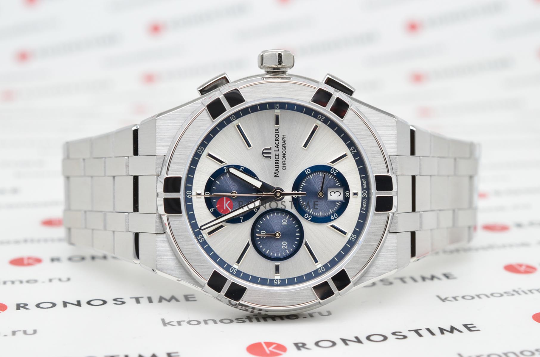 Maurice Lacroix Maurice Lacroix Aikon Quartz Chronograph AI1118-SS002-230-1 , наручные мужские часы фото под углом