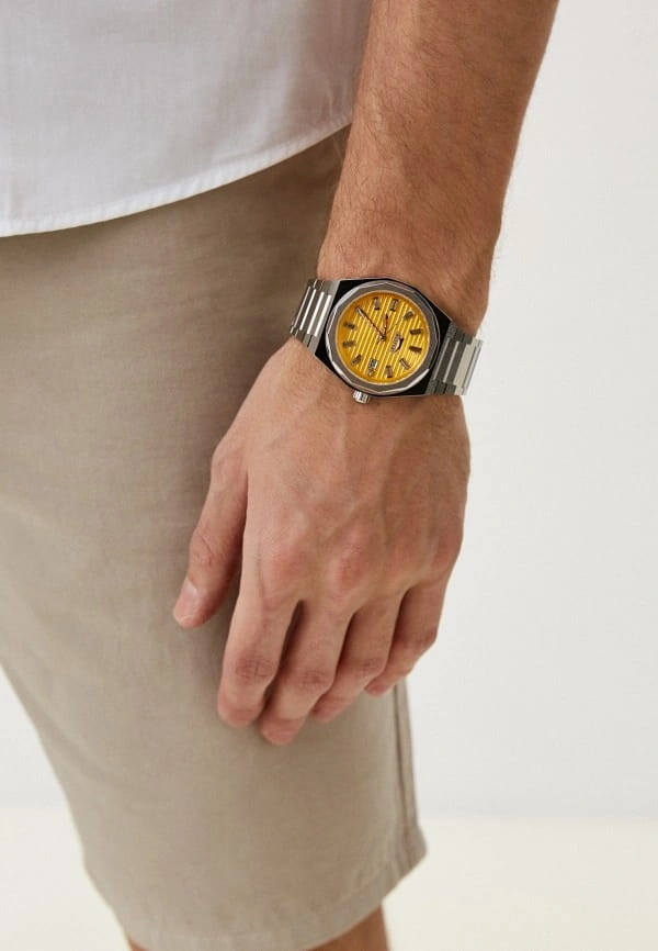 Slazenger Slazenger SL.09.2143.1.06 мужские часы желтый циферблат на запястье