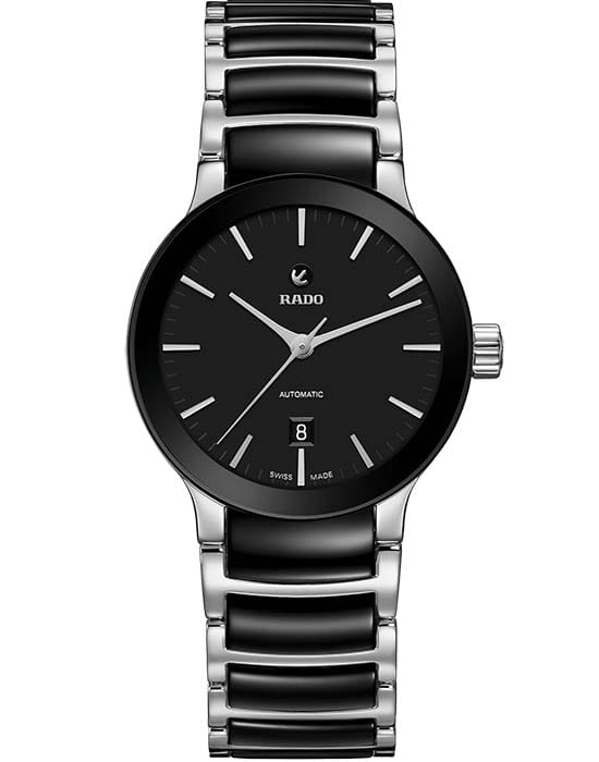 Rado Rado Centrix Automatic R30009172 Automatic R30009172 механические женские часы черный циферблат, браслет сталь + керамические вставки — вид спереди