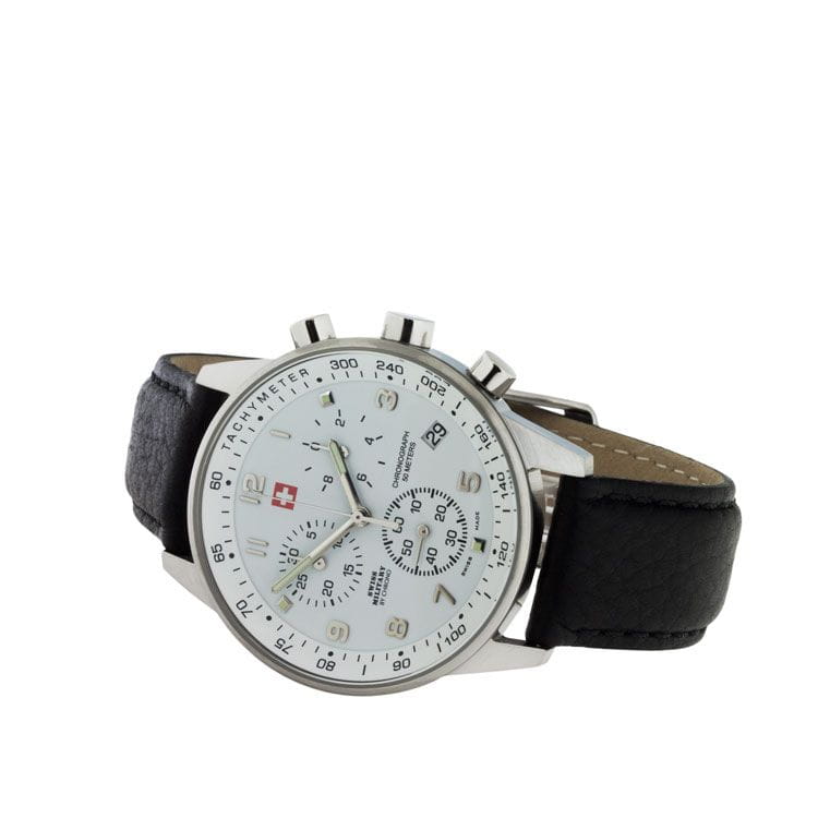 Swiss Military by Chrono Swiss Military by Chrono SM34012.06,  швейцария мужские часы на браслете кожаный боковой вид
