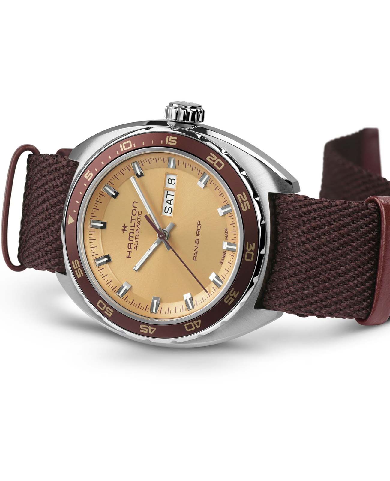 Hamilton Hamilton American Classic Pan Europ Day Date Auto H35435820 мужские часы бежевый циферблат на запястье