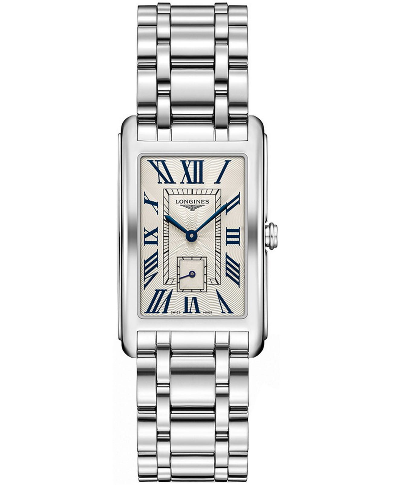 Longines Longines DolceVita L5.755.4.71.6  L57554716 кварцевые женские часы серебристый циферблат, браслет нержавеющая сталь — вид спереди