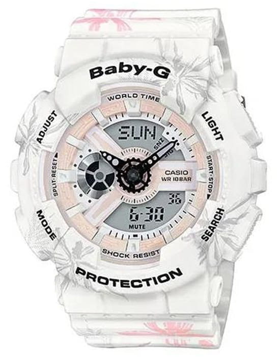 Casio Casio Baby-G BA-110CF-7A  BA-110CF-7A кварцевые женские часы  циферблат, браслет пластик — вид спереди