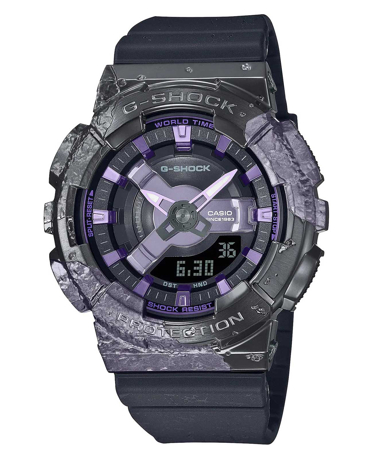 Casio Casio G-Shock GM-S114GEM-1A2 лимитированной серии GM-S114GEM-1A2 электронные мужские часы  циферблат, браслет пластик — вид спереди