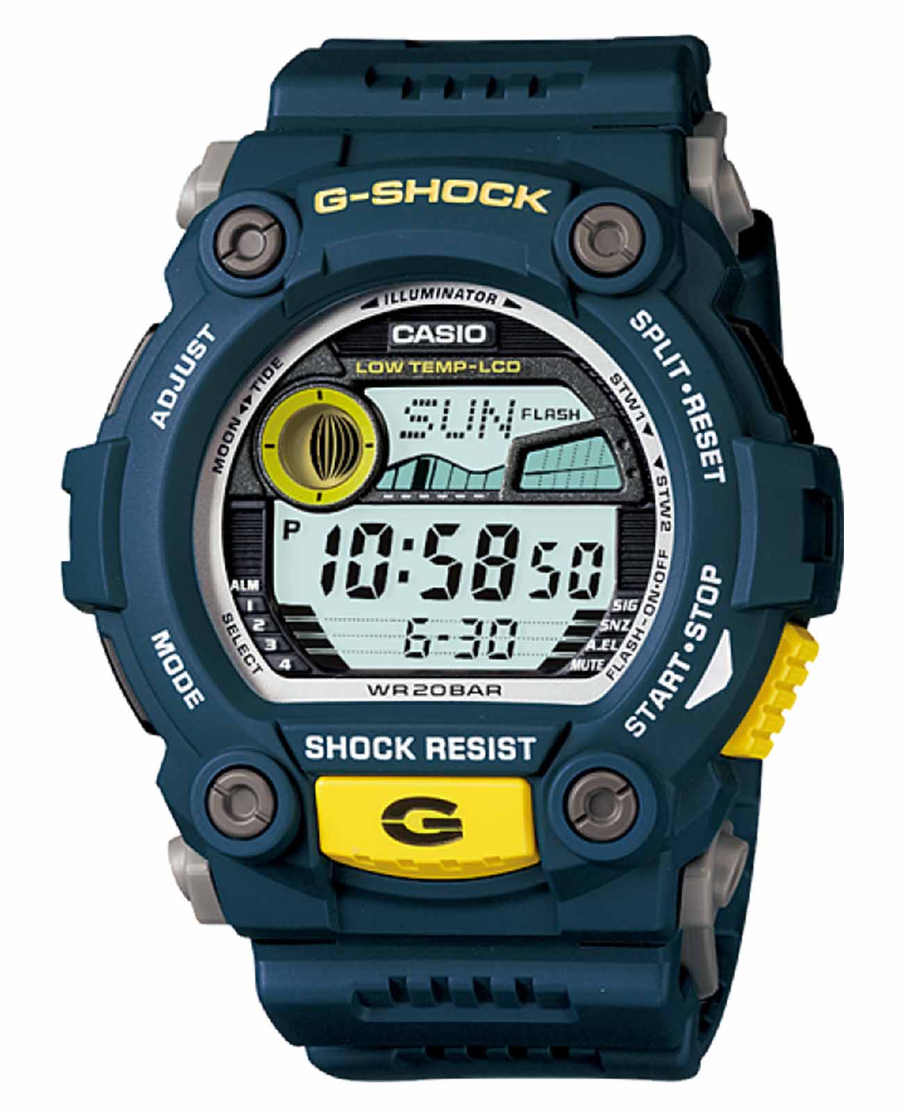 Casio Casio G-Shock G-7900-2DR (G-7900-2E) G G-7900-2E электронные мужские часы  циферблат, браслет пластик — вид спереди
