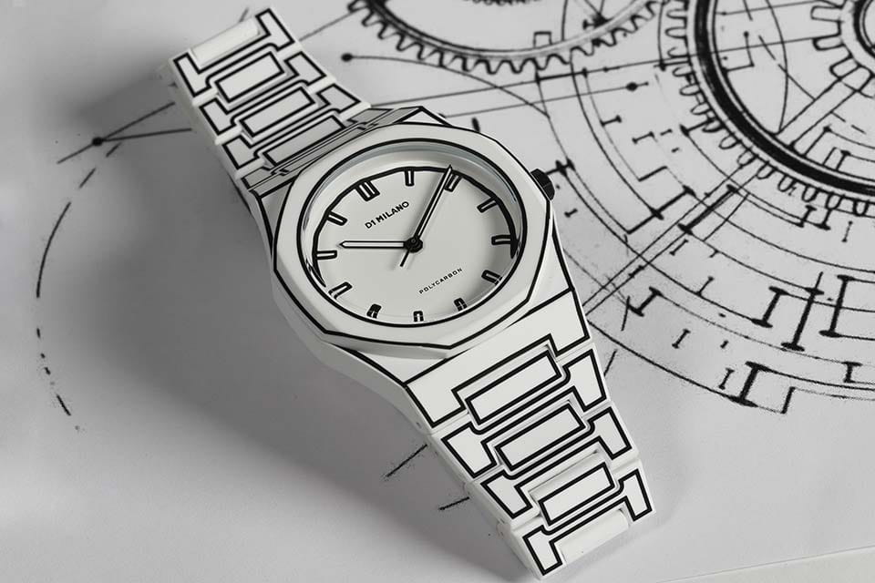 D1 Milano D1 Milano Polycarbon PCBJ34,  италия мужские часы на браслете пластик боковой вид