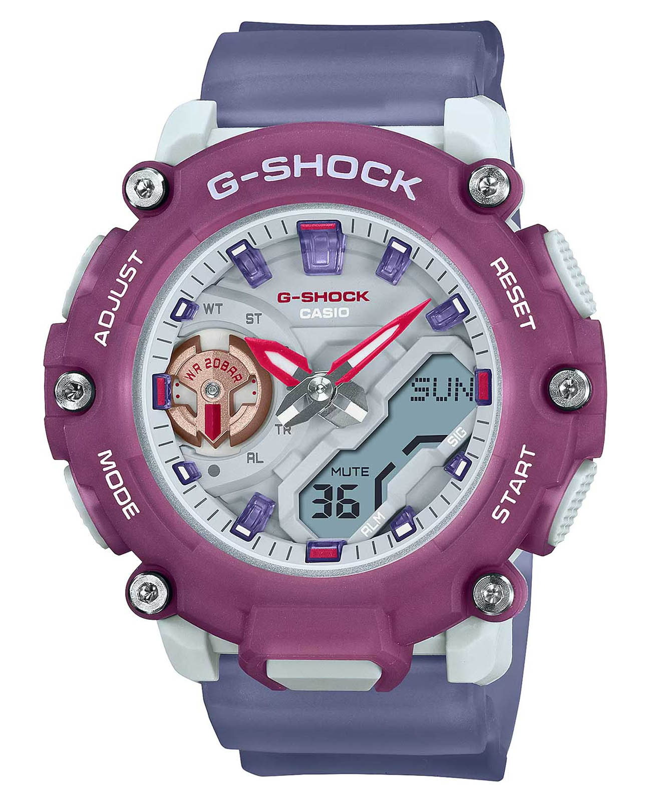 Casio Casio G-Shock GMA-S2200PE-6ADR  GMA-S2200PE-6ADR электронные женские часы серый циферблат, браслет пластик — вид спереди