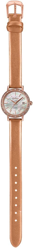 Casio Casio Sheen SHE-4060PGL-4A кварцевые женские часы часы крупный план перламутровый циферблата