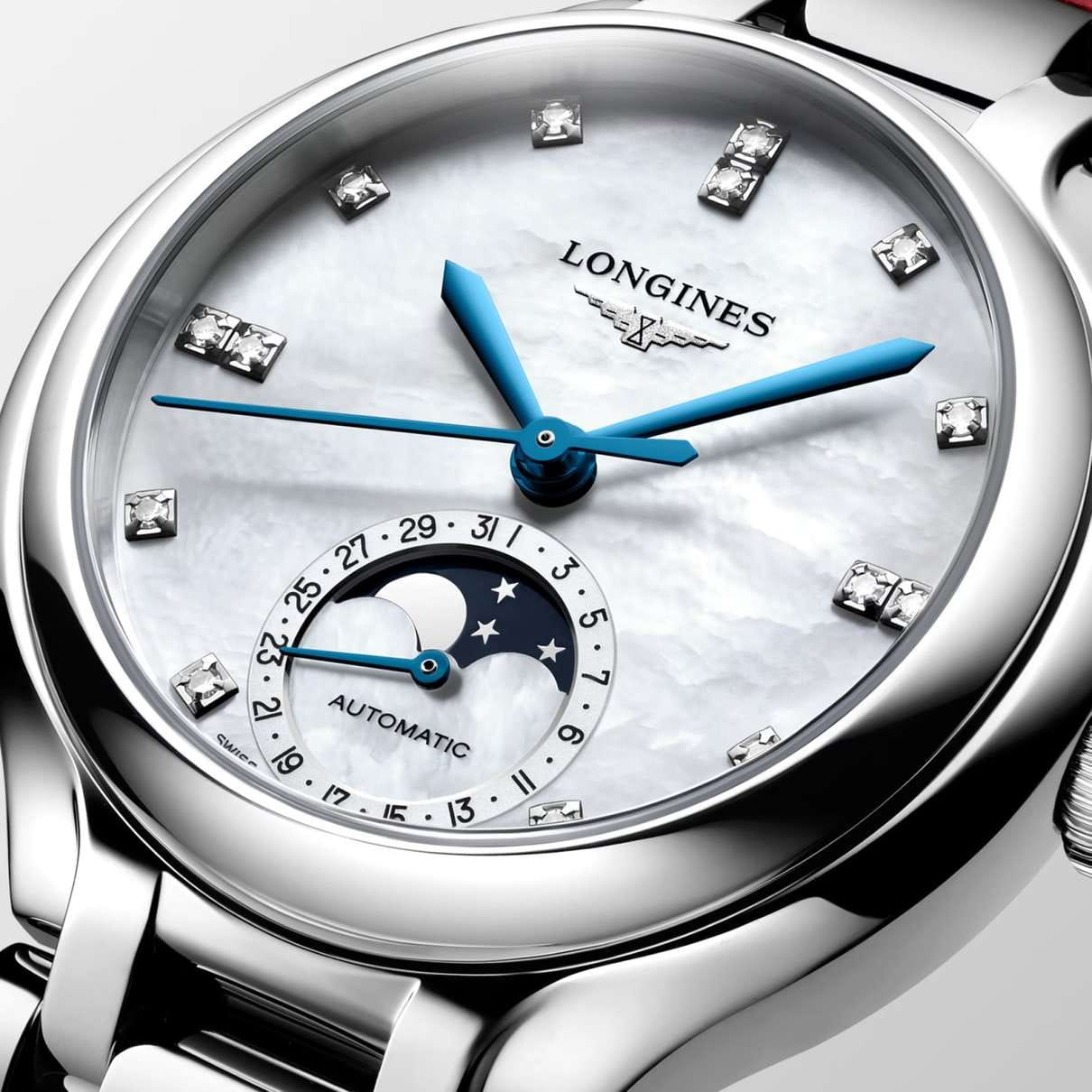 Longines Longines Elegance PrimaLuna Moonphase L8.126.4.87.2 женские часы перламутровый циферблат на запястье