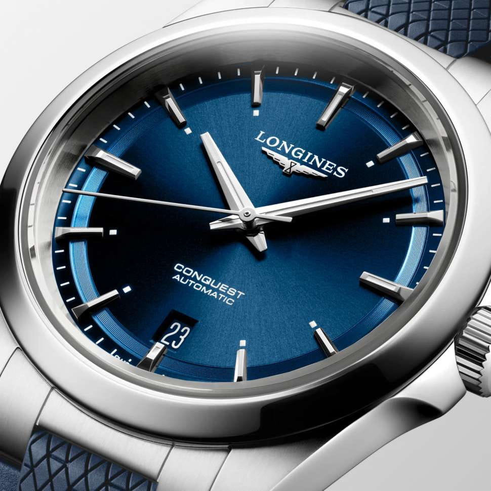 Longines Longines Conquest L3.720.4.92.9, conquest швейцария женские часы на браслете каучук боковой вид