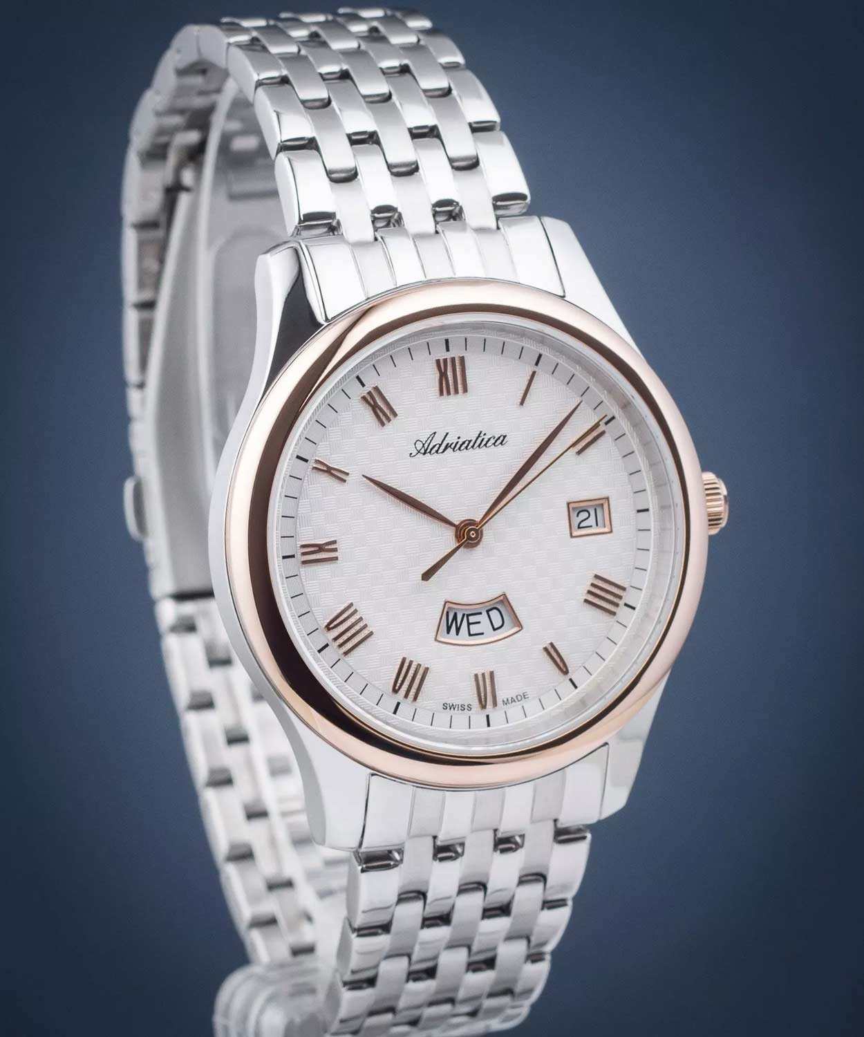 Adriatica Adriatica A1025.R163Q,  швейцария мужские часы на браслете нержавеющая сталь боковой вид