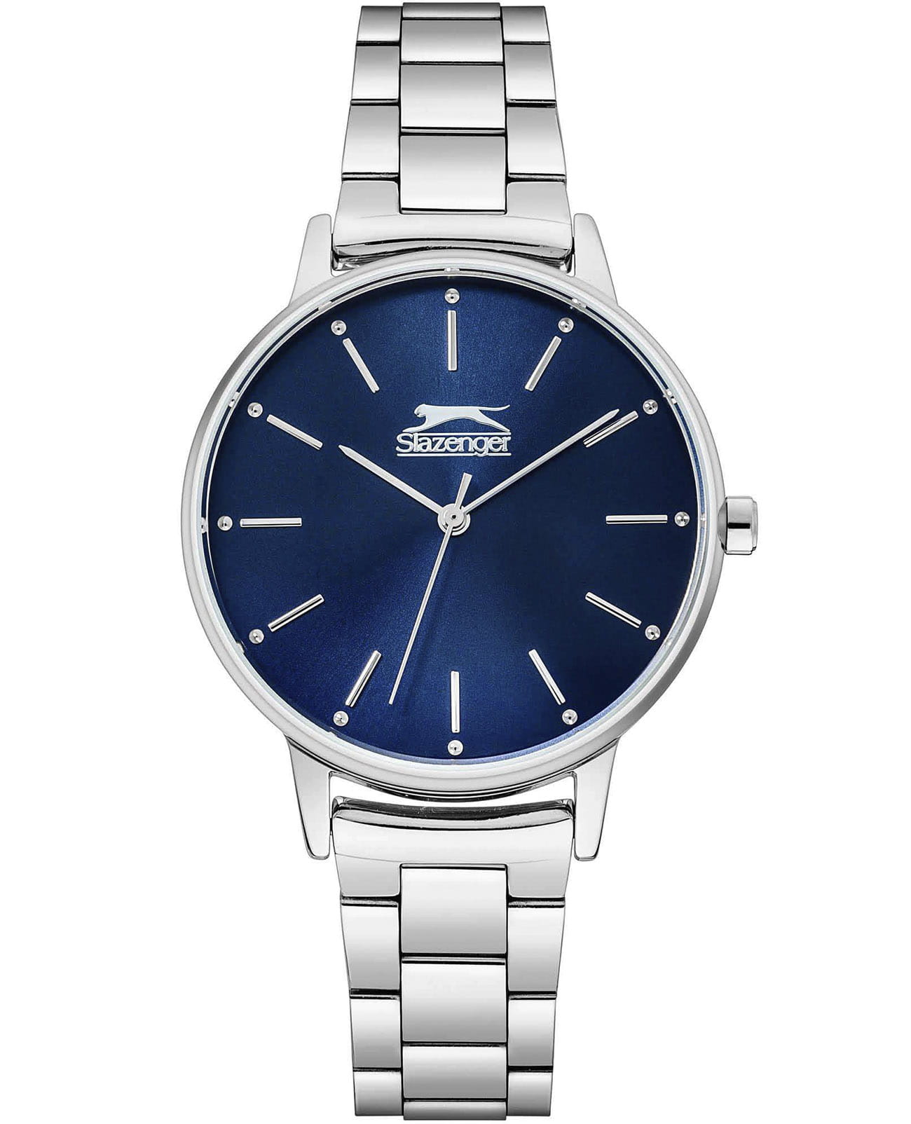 Slazenger Slazenger SL.09.6287.3.04  SL.09.6287.3.04 кварцевые женские часы синий циферблат, браслет суперметалл — вид спереди