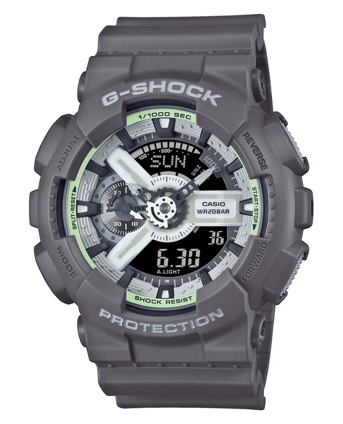 Casio Casio G-Shock GA-110HD-8A (GA-110HD-8A) GA-110 GA-110HD-8A электронные мужские часы фиолетовый циферблат, браслет полимер — вид спереди
