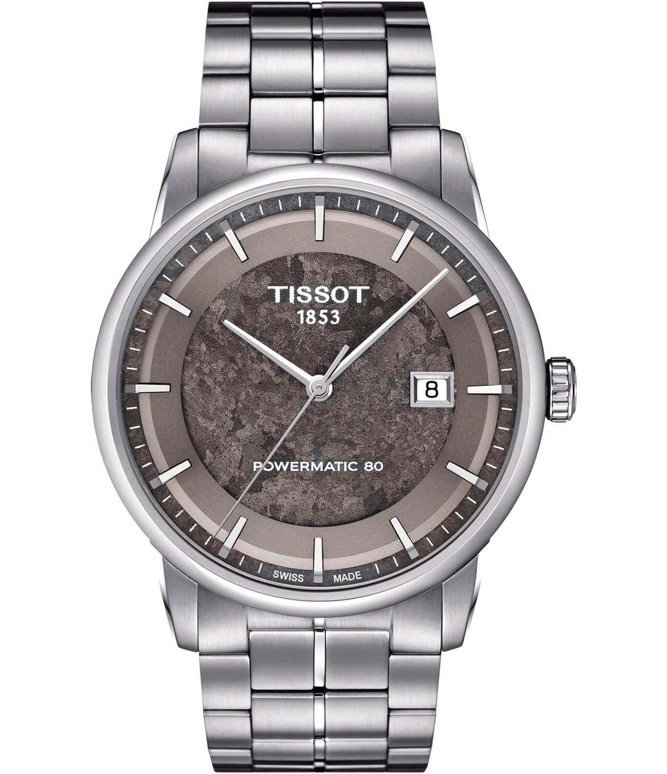 Tissot Tissot Luxury Powermatic 80 T086.407.11.061.10  T0864071106110 механические мужские часы бежевый циферблат, браслет нержавеющая сталь — вид спереди