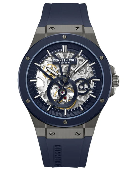 Kenneth Cole Kenneth Cole Automatic KCWGZ0080803  KCWGZ0080803 механические мужские часы белый циферблат, браслет силикон — вид спереди