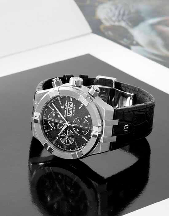 Maurice Lacroix Maurice Lacroix Aikon Automatic Chronograph AI6038-SS001-330-1 механические мужские часы часы крупный план черный циферблата