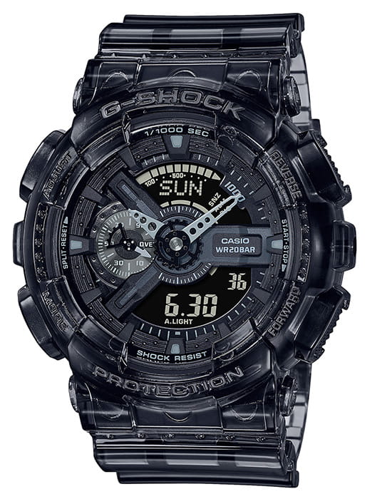 Casio Casio G-Shock GA-110SKE-8A GA-110 GA-110SKE-8A электронные мужские часы черный циферблат, браслет пластик — вид спереди