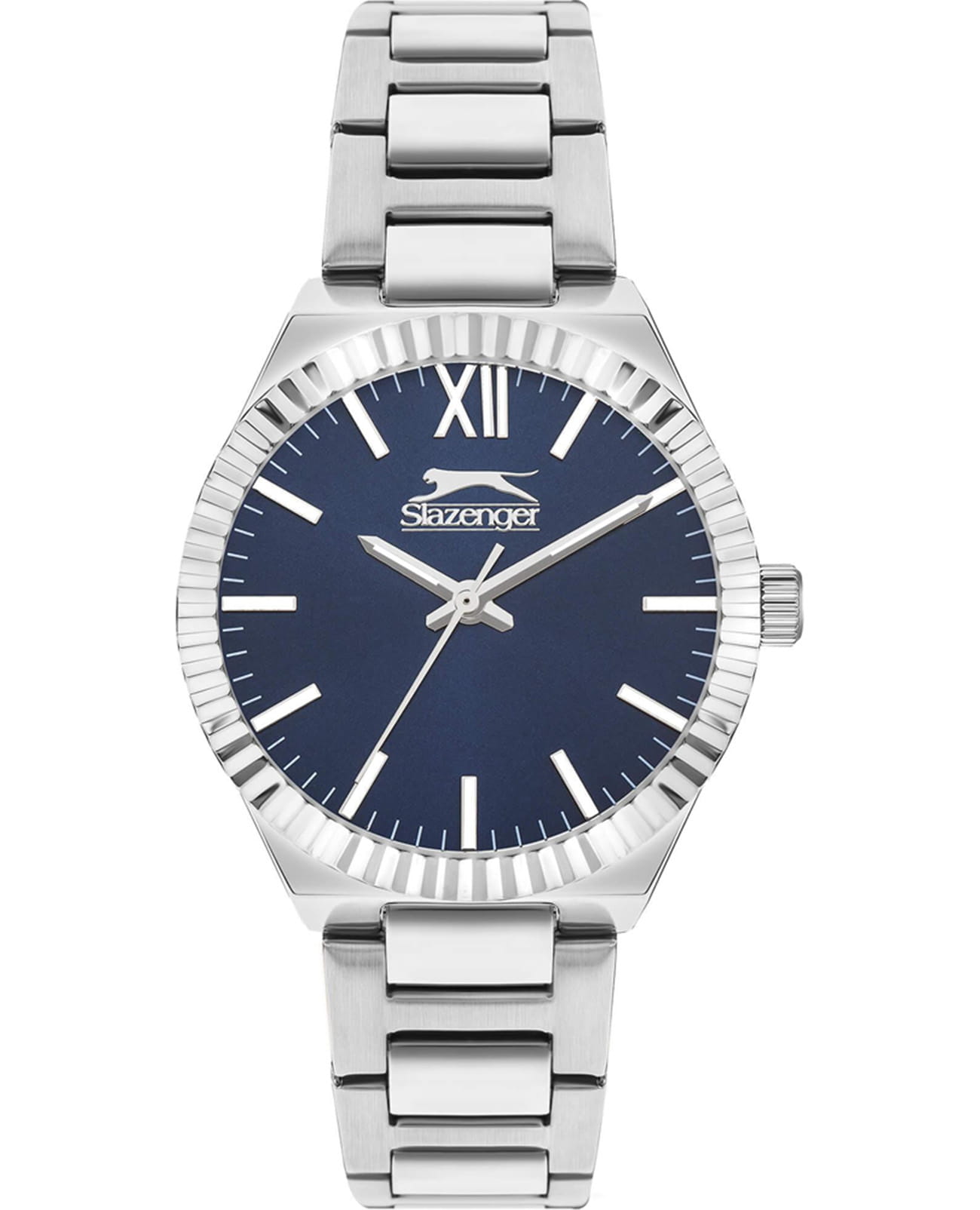 Slazenger Slazenger SL.09.2304.3.05  SL.09.2304.3.05 кварцевые женские часы синий циферблат, браслет суперметалл — вид спереди