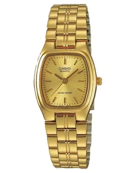 Casio Casio Collection LTP-1169N-9A  LTP-1169N-9A кварцевые женские часы золотой циферблат, браслет сталь с ip покрытием — вид спереди