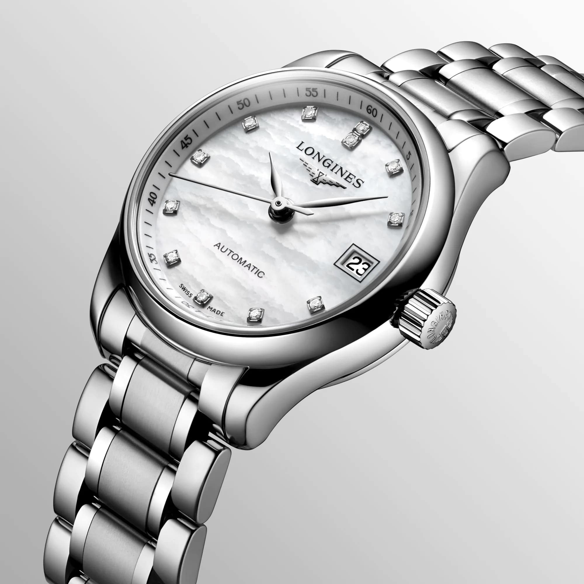Longines Longines Master Collection L2.128.4.87.6, master collection швейцария женские часы на браслете нержавеющая сталь боковой вид