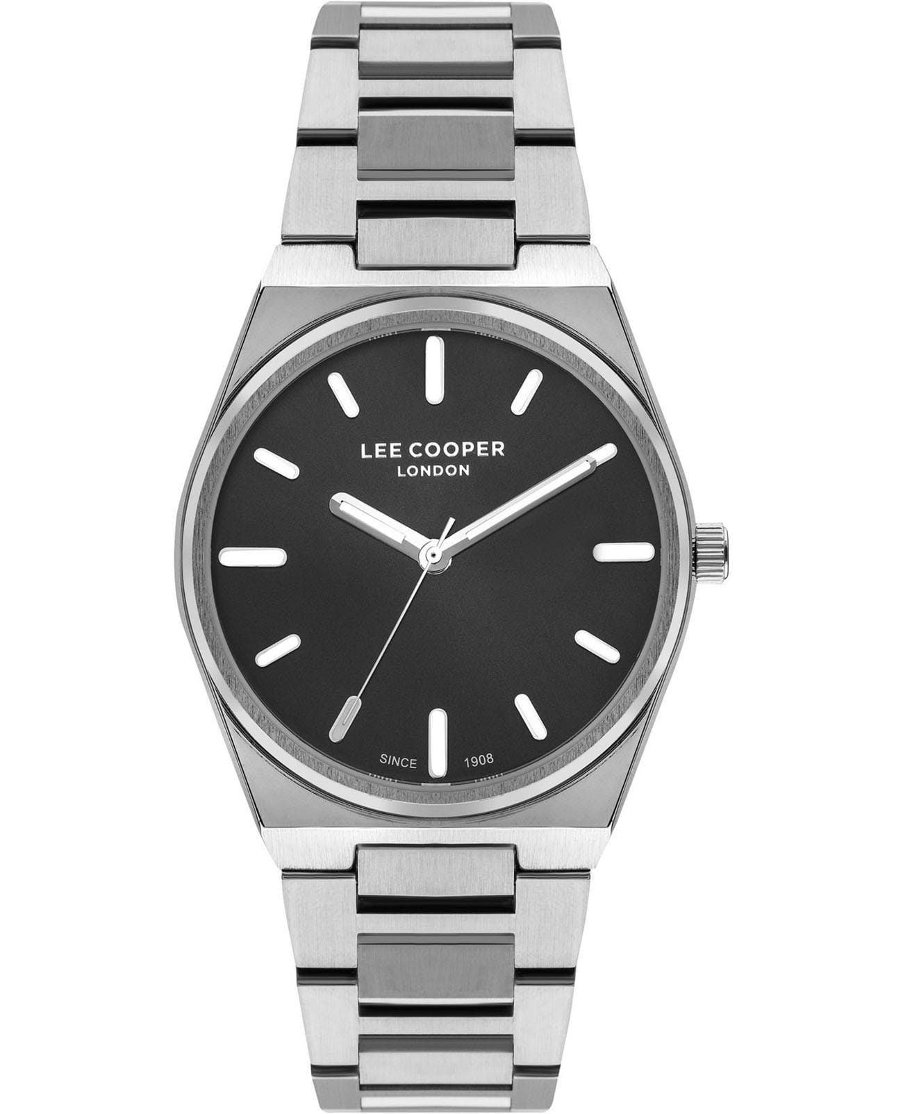 Lee Cooper Lee Cooper LC07609.350  LC07609.350 кварцевые женские часы черный циферблат, браслет нержавеющая сталь — вид спереди