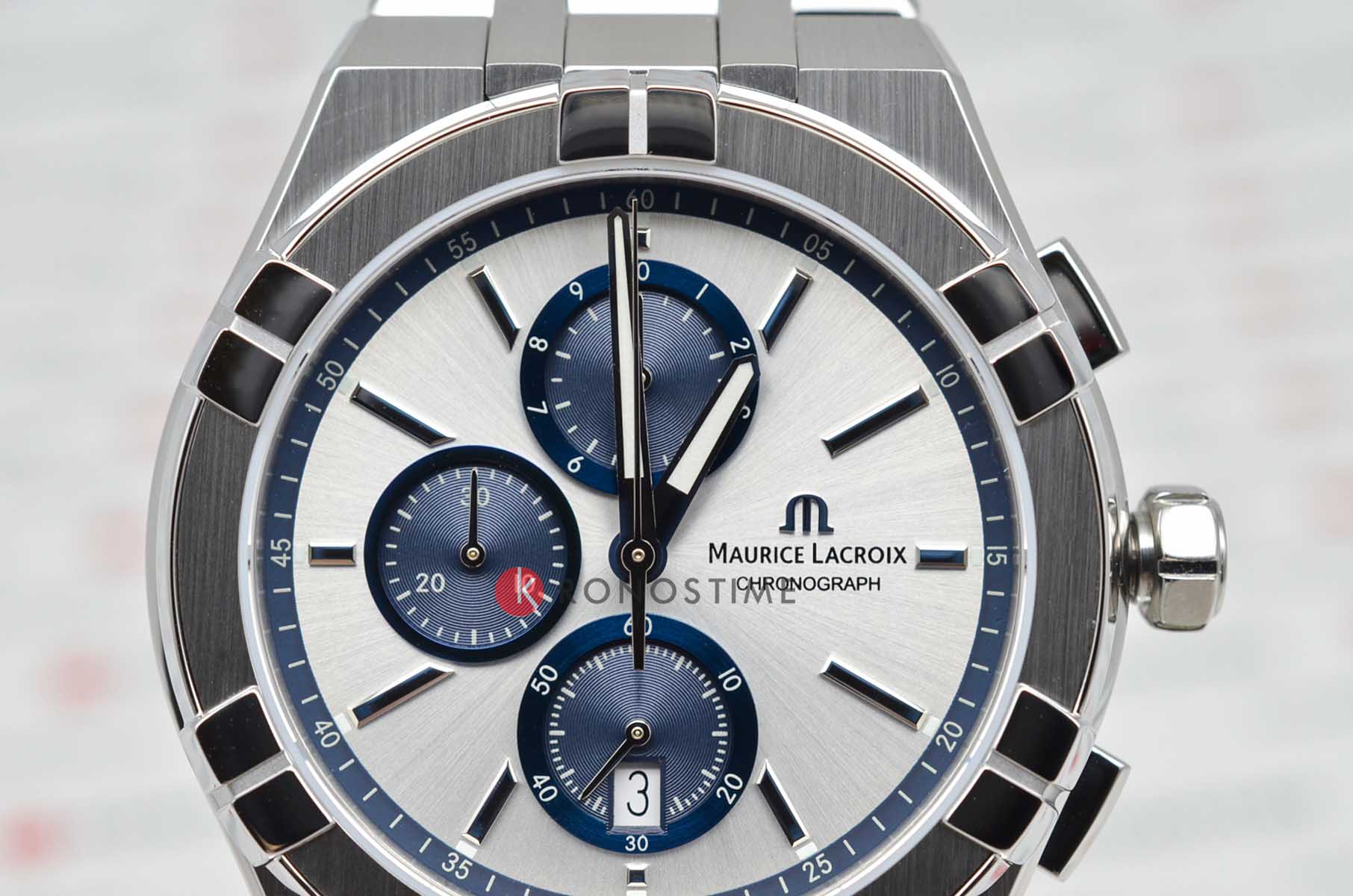 Maurice Lacroix Maurice Lacroix Aikon Quartz Chronograph AI1118-SS002-230-1, aikon швейцария мужские часы на браслете нержавеющая сталь боковой вид