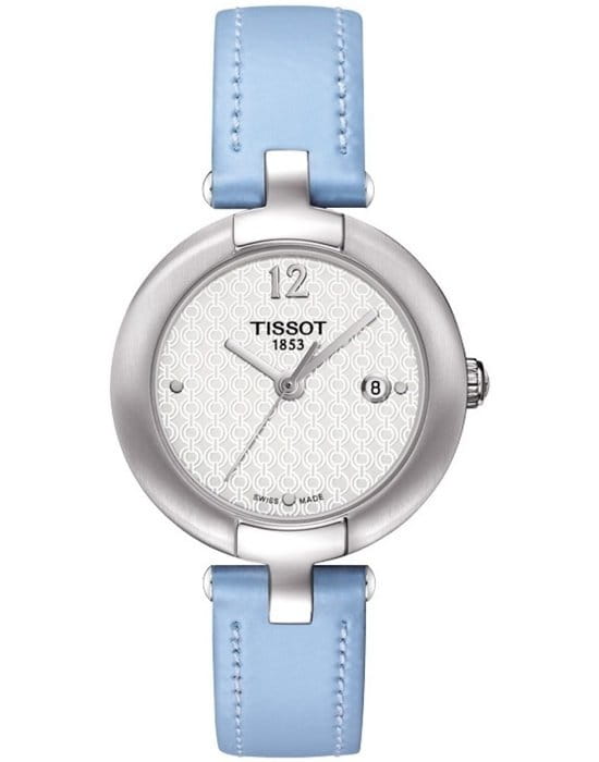 Tissot Tissot Pinky By T084.210.16.017.02  T0842101601702 кварцевые женские часы белый циферблат, браслет кожаный — вид спереди