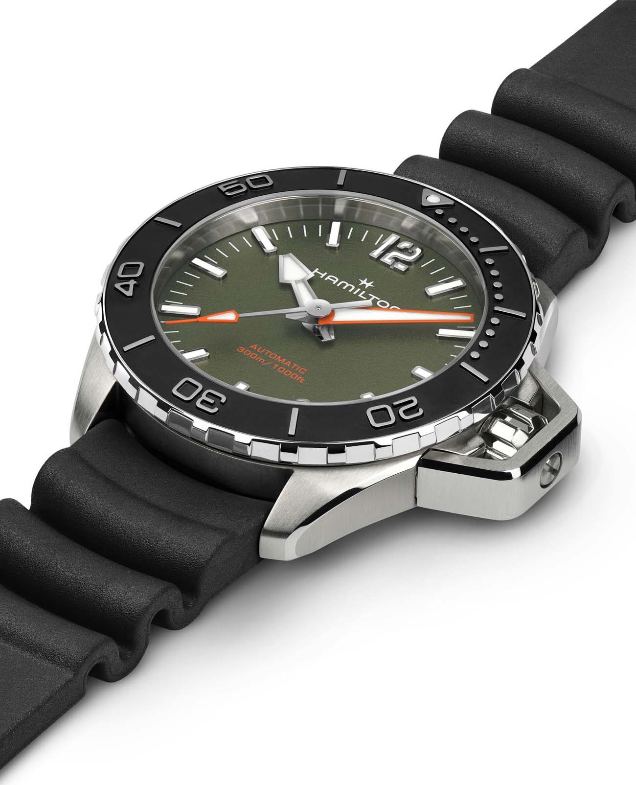 Hamilton Hamilton Khaki Navy Frogman Auto H77455360, khaki navy швейцария мужские часы на браслете каучук боковой вид