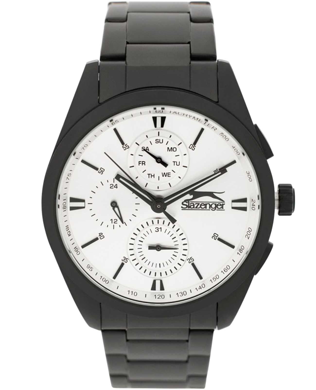 Slazenger Slazenger SL.09.2215.2.06  SL.09.2215.2.06 кварцевые мужские часы серебристый циферблат, браслет нержавеющая сталь с ip-покрытием — вид спереди