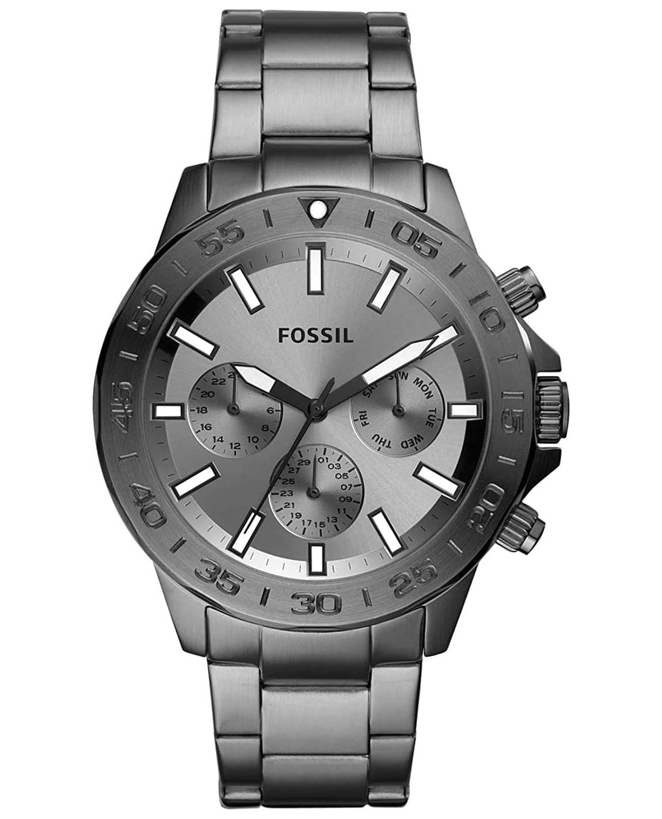 Fossil Fossil FB-01  BQ2491  BQ2491 кварцевые мужские часы  циферблат, браслет сталь с ip покрытием — вид спереди