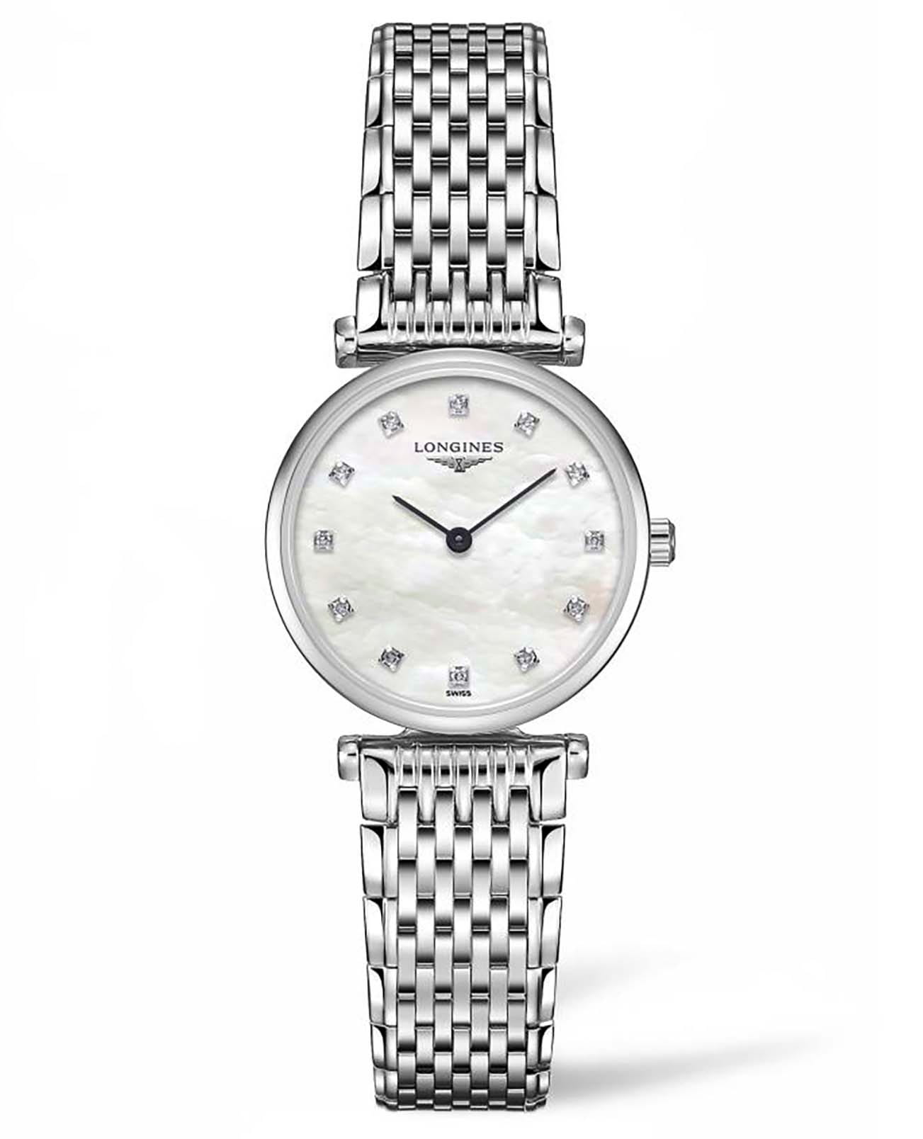 Longines Longines La Grande Classique L4.209.4.87.6  L42094876 кварцевые женские часы перламутровый циферблат, браслет нержавеющая сталь — вид спереди