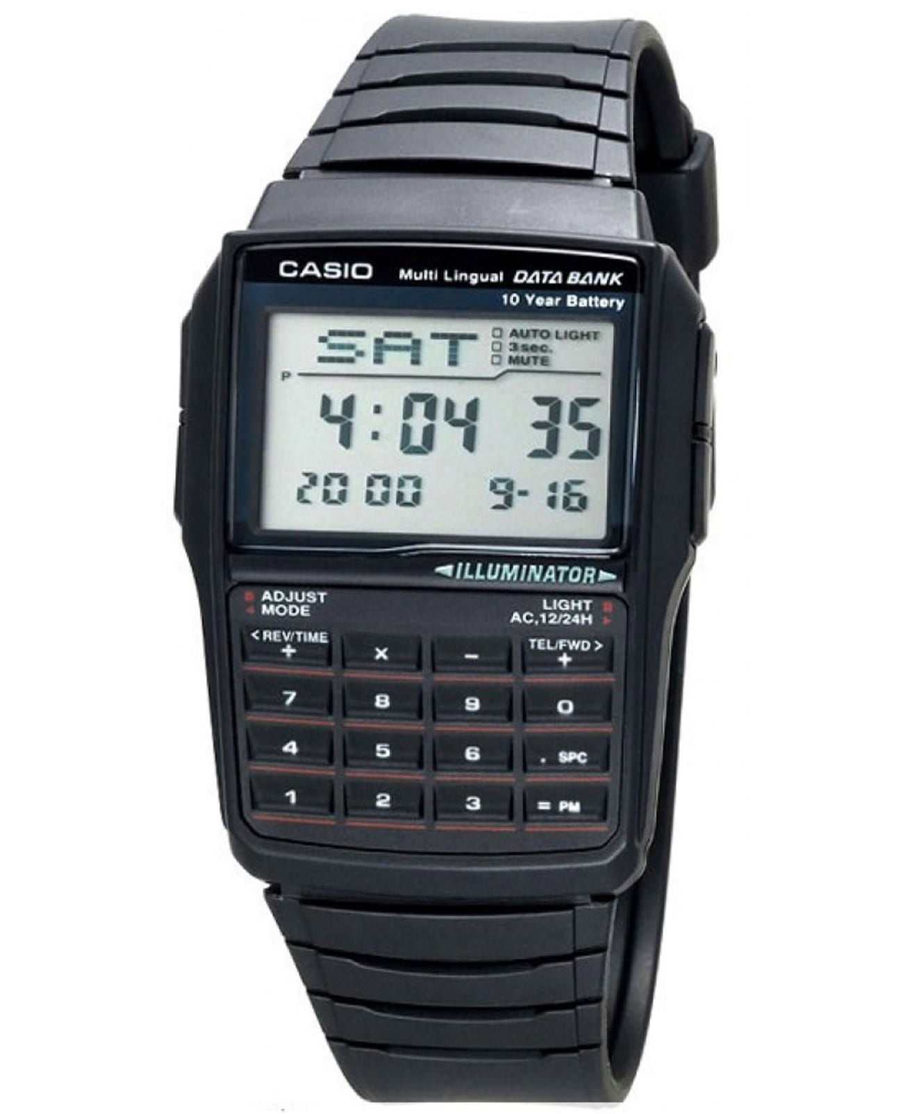 Casio Casio Collection DBC-32-1ADF (DBC-32-1A)  DBC-32-1A кварцевые мужские часы серый циферблат, браслет пластик — вид спереди