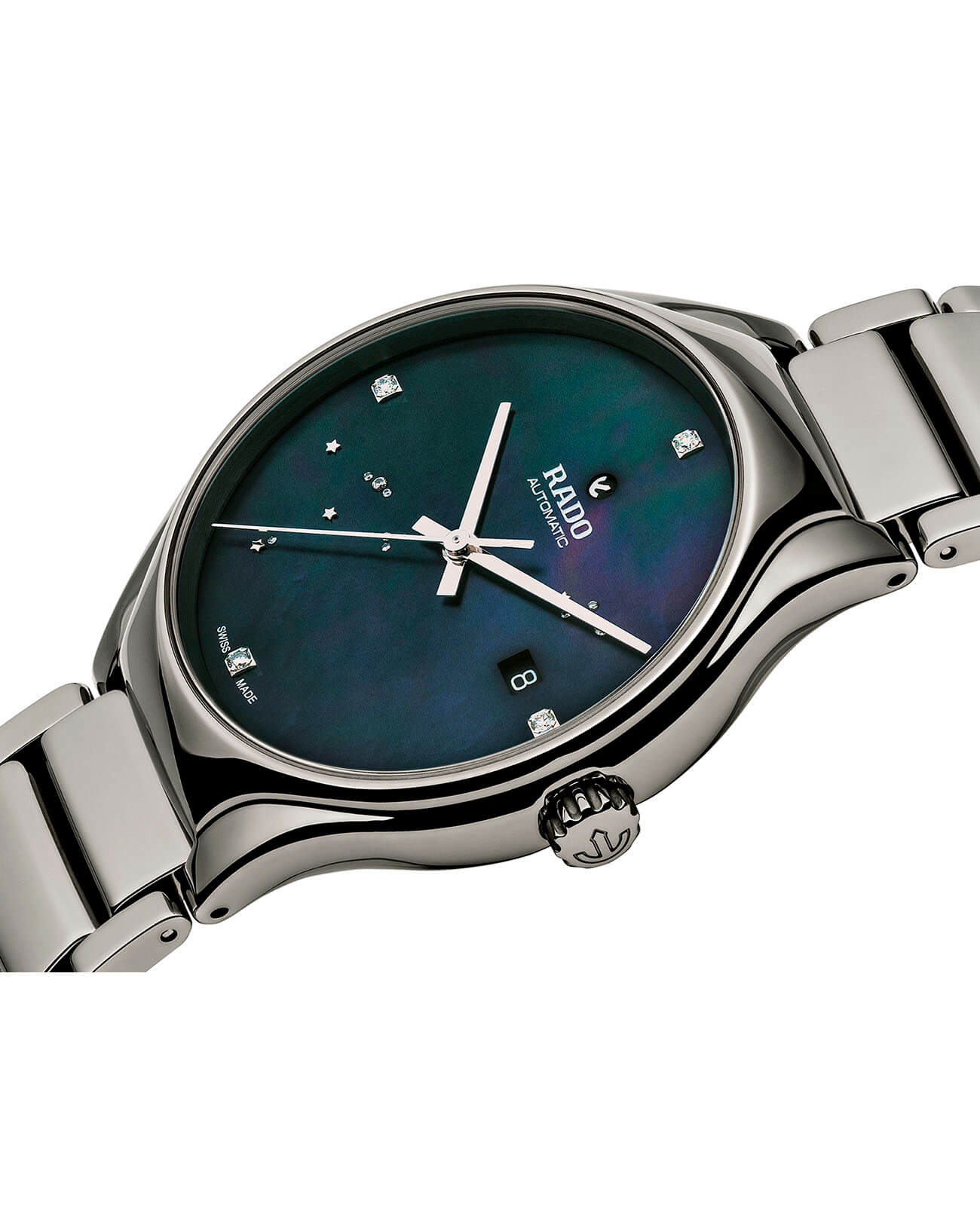 Rado Rado True Automatic Diamonds R27057842, true швейцария мужские часы на браслете высокотехнологичная плазменная керамика боковой вид