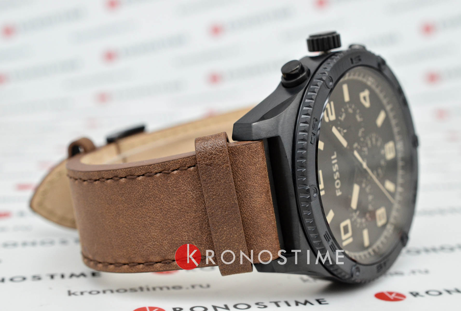 Fossil Fossil Brox BQ2802 кварцевые мужские часы часы крупный план коричневый циферблата