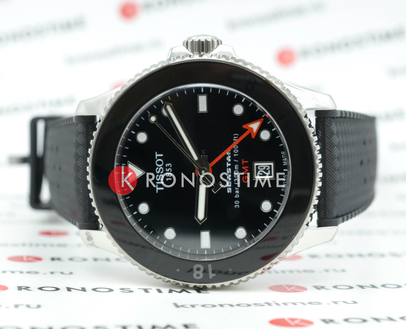 Tissot Tissot Seastar 1000 Quartz Gmt T120.852.17.051.00 кварцевые мужские часы часы крупный план черный циферблата