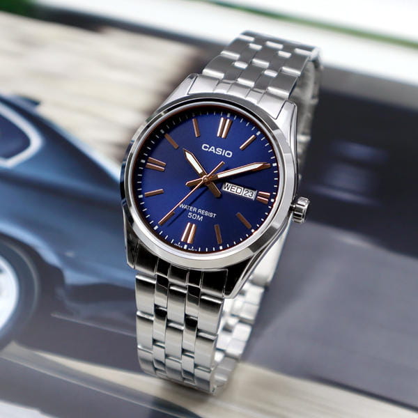 Casio Casio Collection MTP-1335D-2A2VDF (MTP-1335D-2A2) кварцевые мужские часы часы крупный план синий циферблата