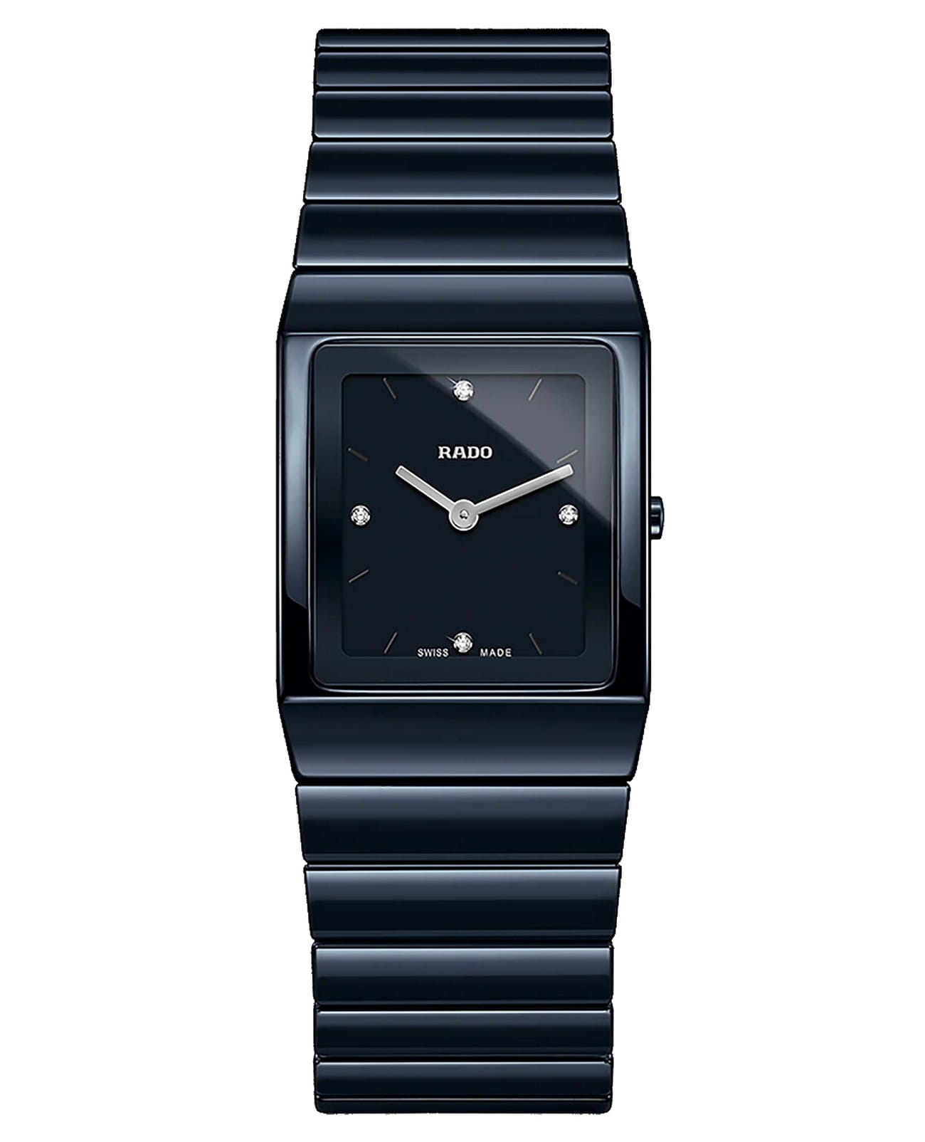 Rado Rado Ceramica R21994702  R21994702 кварцевые женские часы синий циферблат, браслет нержавеющая сталь — вид спереди