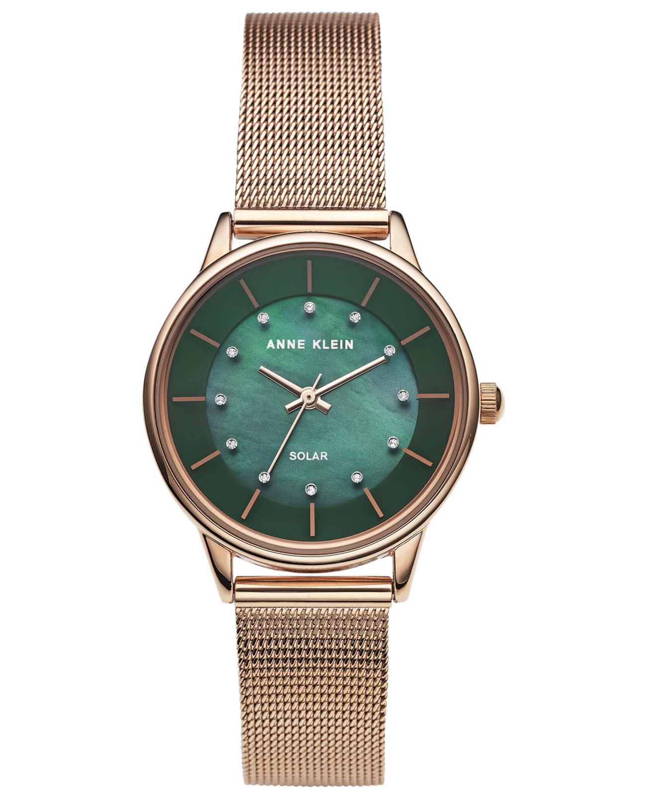 Anne Klein Anne Klein Daily  3722GMRG  3722GMRG кварцевые женские часы зеленый циферблат, браслет сталь c pvd покрытием — вид спереди