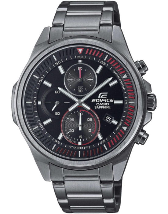Casio Casio Edifice EFR-S572DC-1A EFR EFR-S572DC-1A кварцевые мужские часы черный циферблат, браслет нержавеющая сталь — вид спереди