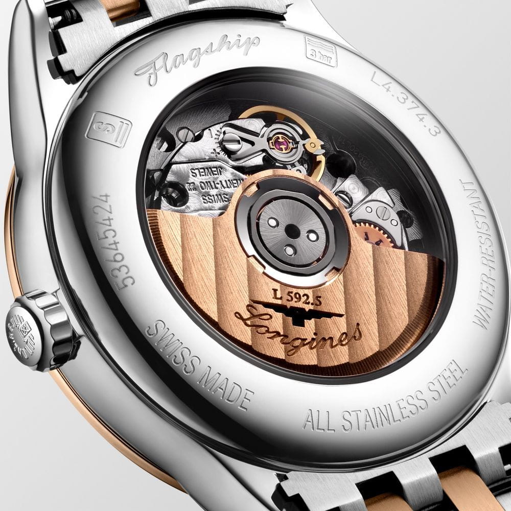 Оригинальные часы Longines Longines Flagship L4.374.3.98.7 механические калибр механизма l592 общий вид