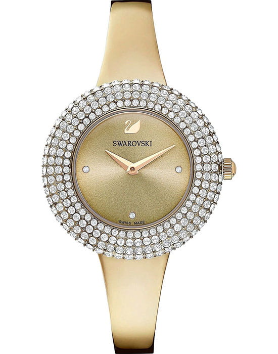 Swarovski Swarovski 5484045  5484045 кварцевые женские часы золотой циферблат, браслет сталь c pvd покрытием — вид спереди