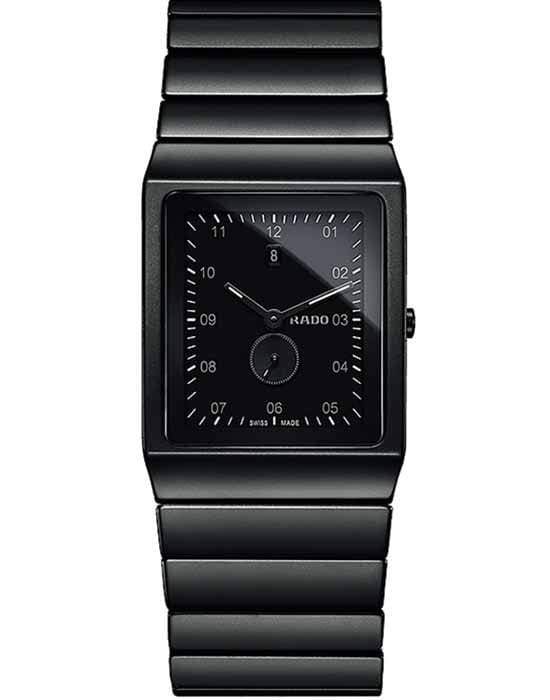 Rado Rado Ceramica R21706162  R21706162 кварцевые мужские часы черный циферблат, браслет высокотехнологичная керамика — вид спереди