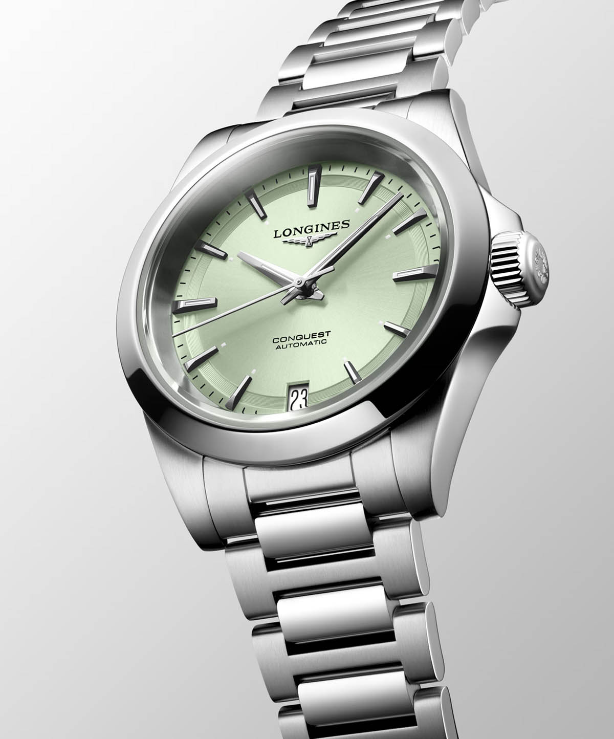 Longines Longines Conquest L3.430.4.02.6, conquest швейцария женские часы на браслете нержавеющая сталь боковой вид