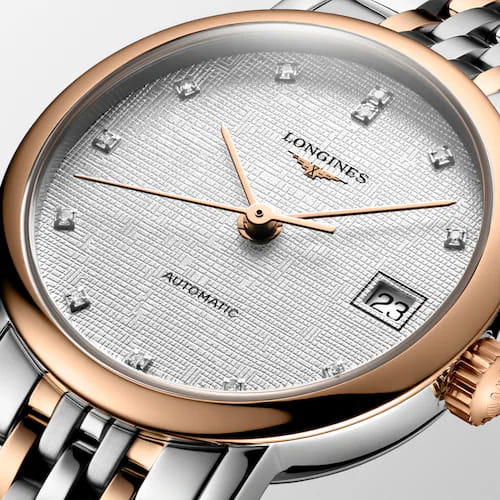 Longines Longines Elegance Elegant Collection 25.50 mm L4.309.5.79.7, elegant collection швейцария женские часы на браслете нержавеющая сталь и 18 каратное розовое золото боковой вид